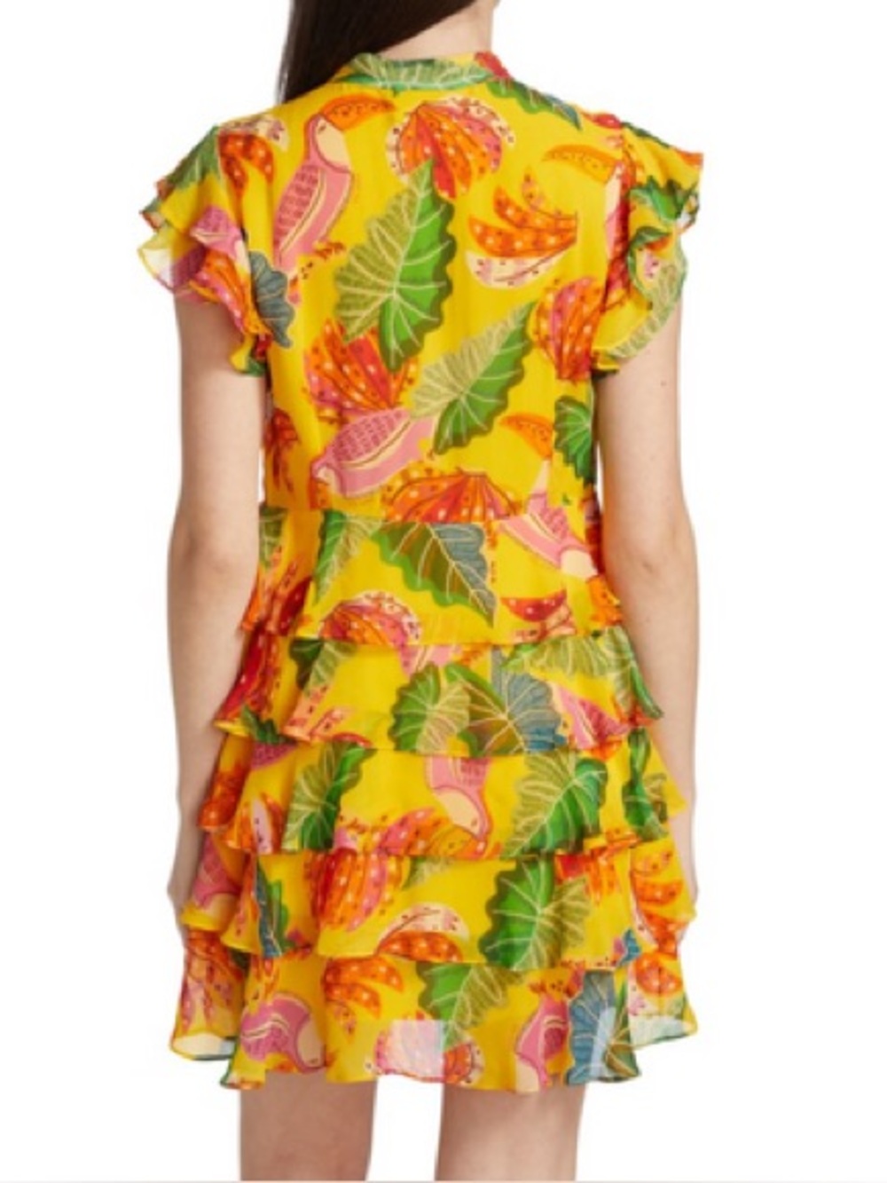 Farm Rio Beaks & Bananas Ruffle Mini Dress NEW - Picture 7 of 12